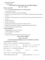Đề cương ôn tập giữa kì 1 toán 12 yên hòa 1819 