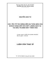 Các yếu tố ảnh hưởng đến sự thõa mãn của khách hàng đối với chất lượng dịch vụ tại siêu thị điện máy thiên hòa 