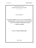 Luận văn thạc sĩ nghiên cứu cấu tạo và thăm dò hoạt tính sinh học các phức chất của Zn(II), Ni(II) và Cu(II) với N(4)- phenyl thiosemicacbazon 2- benzoylpyriđin