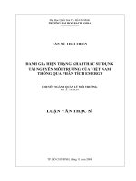 Đánh giá hiện trạng khai thác sử dụng tài nguyên môi trường của việt nam thông qua phân tích emergy 