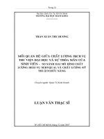 Mối quan hệ giữa chất lượng dịch vụ thư biện đại học và sự thỏa mãn của sinh viên   so sánh hai mô hình chất lượng dịch vụ servqual và chất lượng kỹ thuật chức năng 