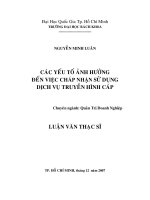 Các yếu tố ảnh hưởng đến việc chấp nhận sử dụng dịch vụ truyền hình cáp  