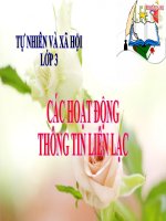 Lớp 3 - TNXH - Tuần 16: Các hoạt động thông tin liên lạc