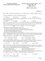 Học kì 1 lý 12 chuyên thái bình 2021   giải chi tiết 