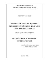 Nghiên cứu thiết kế hệ thống điều khiển và mô phỏng hoạt động máy hàn ma sát khuấy