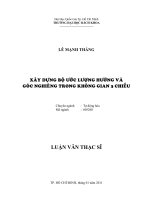 Xây dựng bộ ước lượng hướng và góc nghiêng trong không gian ba chiều  