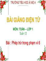 Tuần 12 Toán - Phép trừ trong phạm vi 6