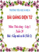 Tuần 20 Thủ công 1- gập mũ ca lô (TT)