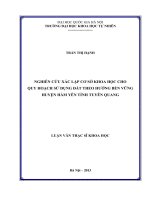 Luận văn thạc sĩ Môi trường, Quản lý đất đai, Sử dụng đất, Tuyên Quang