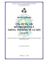 Ứng dụng gis hỗ trợ quản lý thông tin kinh tế xã hội  (tp  hcm)  