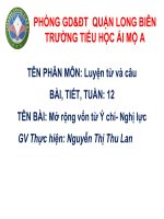 Tuần 12- Tiếng Việt 4 - Mở rộng vốn từ Ý chí- Nghị lực