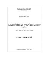 Áp dụng mô hình xác định thời gian nhượng quyền khai thác dự án bot có xét đến yếu tố rủi ro  