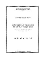 Điều khiển mờ thích nghi hệ con lắc ngược quay  