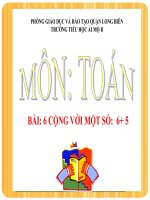 Toán- Tuần 7- 6 cộng với một số- 6 + 5