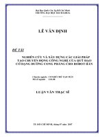 Nghiên cứu và xây dựng các giải pháp tạo chuyển động công nghệ của quỹ đạo có dạng đường cong phẳng cho robot hàn 