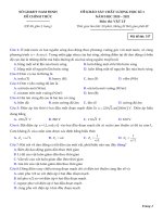 Học kì 1 lý 12 sở nam định 2021 