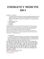 SÁCH TRẮC NGHIỆM HỒI SỨC CẤP CỨU - BẢN DỊCH SÁCH NƯỚC NGOÀI (EMERGENCY  MEDICINE  QA) _ NGÀNH Y
