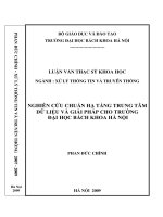 Nghiên cứu chuẩn hạ tầng trung tâm dữ liệu và giải pháp cho trường Đại học Bách Khoa Hà Nội
