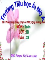 Tuần 29 - Bài: Phép cộng trong phạm vi 100( cộng không nhớ)