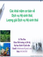 Các khái niệm cơ bản về dịch vụ hệ sinh thái và lượng giá dịch vụ hệ sinh thái