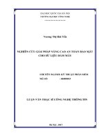 Nghiên cứu giải pháp nâng cao an toàn bảo mật cho dữ liệu đám mây