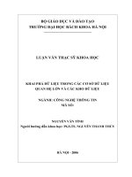 Khai phá dữ liệu trong các cơ sở dữ liệu quan hệ lớn và các kho dữ liệu