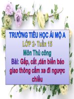 Thủ công - Bài: Gấp, cắt ,dán biển báo giao thông cấm xe đi ngược chiều