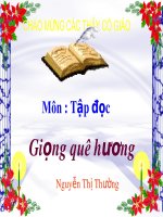 Tuần 10 - Tập đọc - Bài: Giọng Quê Hương