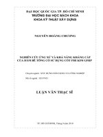 Nghiên cứu ứng xử và khả năng kháng cắt của dầm bê tông sử dụng cốt phi kim cfrp  