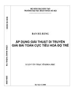 Áp dụng giải thuật di truyền giải bài toán cực tiểu hoá độ trễ