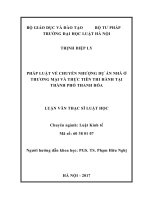 Pháp luật về chuyển nhượng dự án nhà ở thương mại và thực tiễn thi hành tại thành phố thanh hóa  