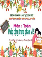 Bài giảng Chuyên đề Toán lớp 1 - bài Phép cộng trong phạm vi 5