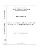 Thiết kế cơ sở dữ liệu phân tán thuần nhất sử dụng các kỹ thuật khai phá dữ liệu
