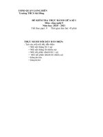 Đề kiểm tra công nghệ 9 giữa kì I năm học 2020-2021