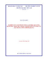 (Luận văn thạc sĩ) Nghiên cứu giải pháp nâng cao hiệu quả ứng dụng đấu thầu qua mạng tại Ban quản lý đầu tư xây dựng công trình Quận 4