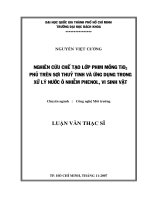 Nghiên cứu chế tạo lớp phim mỏng tio2 phủ trên sợi thủy tinh và ứng dụng trong xử lý nước ô nhiễm phenol, vi sinh vật  