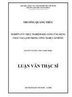Nghiên cứu thực nghiệm khả năng ứng dụng chất tải lạnh lỏng trong công nghệ cấp đông  