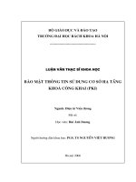 Bảo mật thông tin sử dụng cơ sở hạ tầng khoá công khai PKI