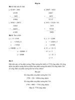 ĐÁP ÁN ĐỀ ÔN TẬP HÈ LỚP 3 LÊN LỚP 4 MÔN TOÁN - ĐỀ SỐ 1