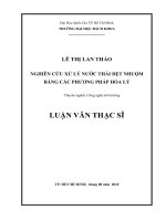 Nghiên cứu xử lý nước thải dệt nhuộm bằng các phương pháp hóa lý  