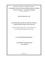 English reading habits of grade 10 students at high school of education sciences