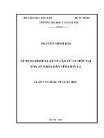 Áp dụng pháp luật về căn cứ ly hôn tại tòa án nhân dân tỉnh sơn la  