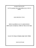 Phân loại bình luận của khách hàng trên mạng xã hội dựa trên kỹ thuật máy học