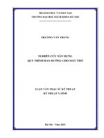 Nghiên cứu xây dựng quy trình bảo dưỡng cho máy thở