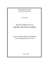 Quản lý nhân lực tại kho bạc nhà nước nam định