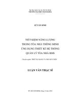 Tiết kiệm năng lượng trong tòa nhà thông minh ứng dụng thiết kế hệ thống quản lý tòa nhà bms  