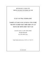 Nghiên cứu khả năng áp dụng công nghệ truyền tải điện một chiều điện áp cao trong hệ thống điện Việt Nam