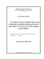 Ứng dụng mạng nơ ron nhân tạo và hồi quy đa biến để dự báo tổng mức đầu tư các dự án công trình giao thông  