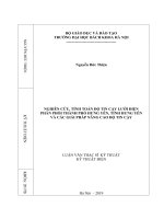 Nghiên cứu tính toán độ tin cậy lưới điện phân phối thành phố Hưng Yên tỉnh Hưng Yên và các giải pháp nâng cao độ tin cậy