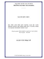 Dự trù chi phí xây dựng cao ốc văn phòng bằng mô hình hồi quy tuyến tính và mạng neuron nhân tạo  